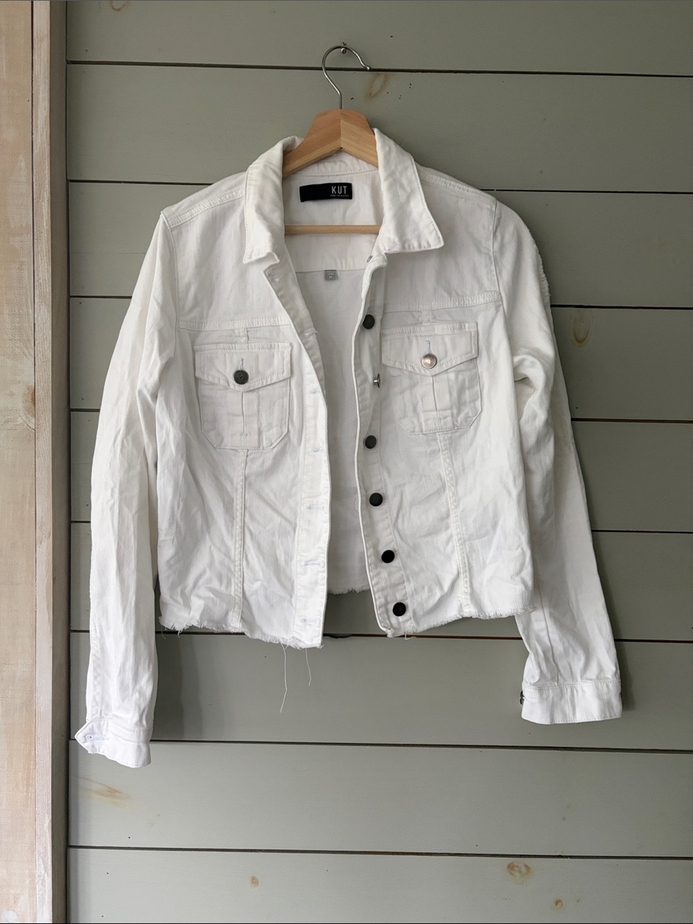 KUT From The Kloth White Denim Jacket | Size M